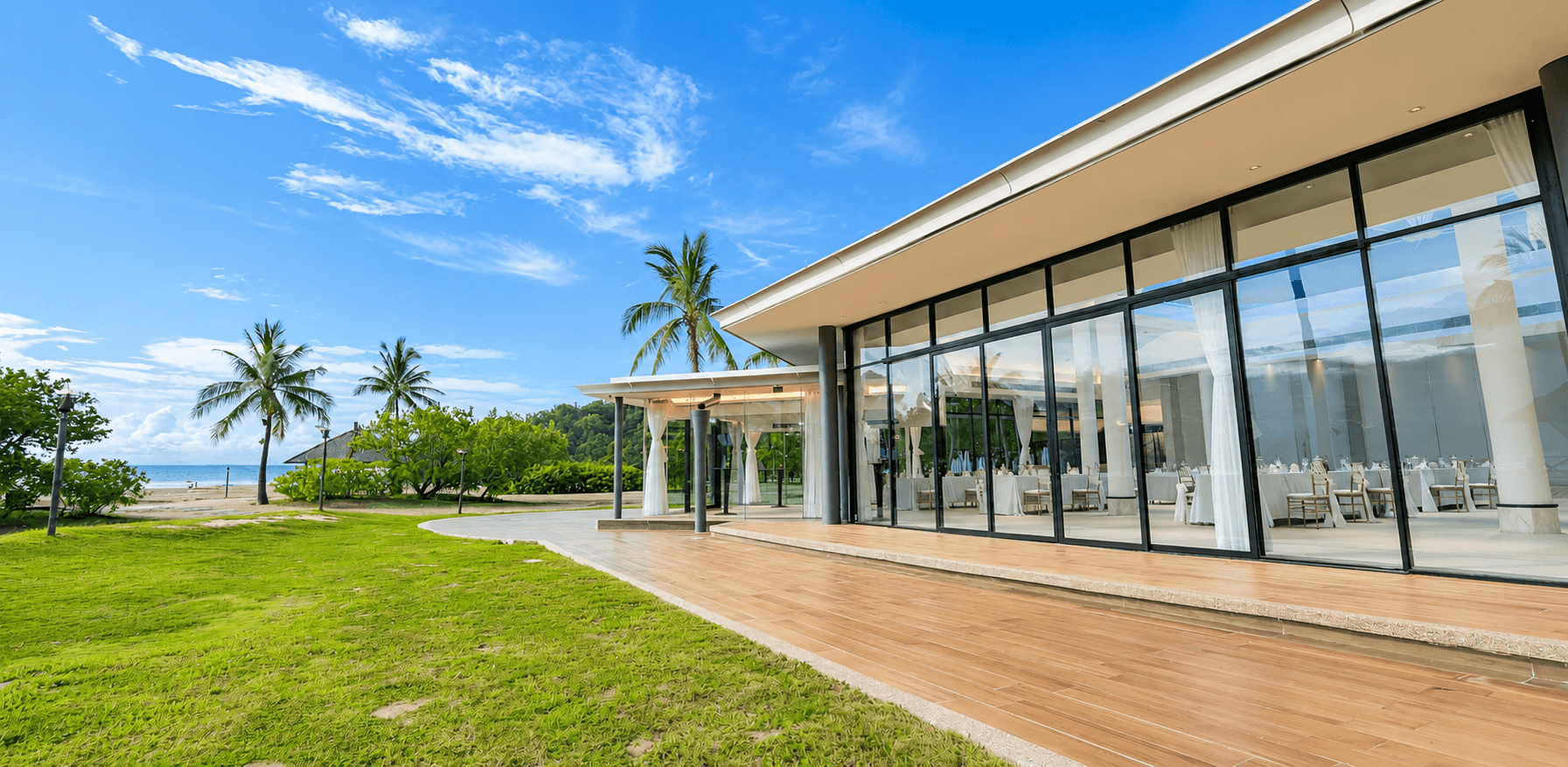 Shangri-La Rasa Ria event pavilion beside the sea
